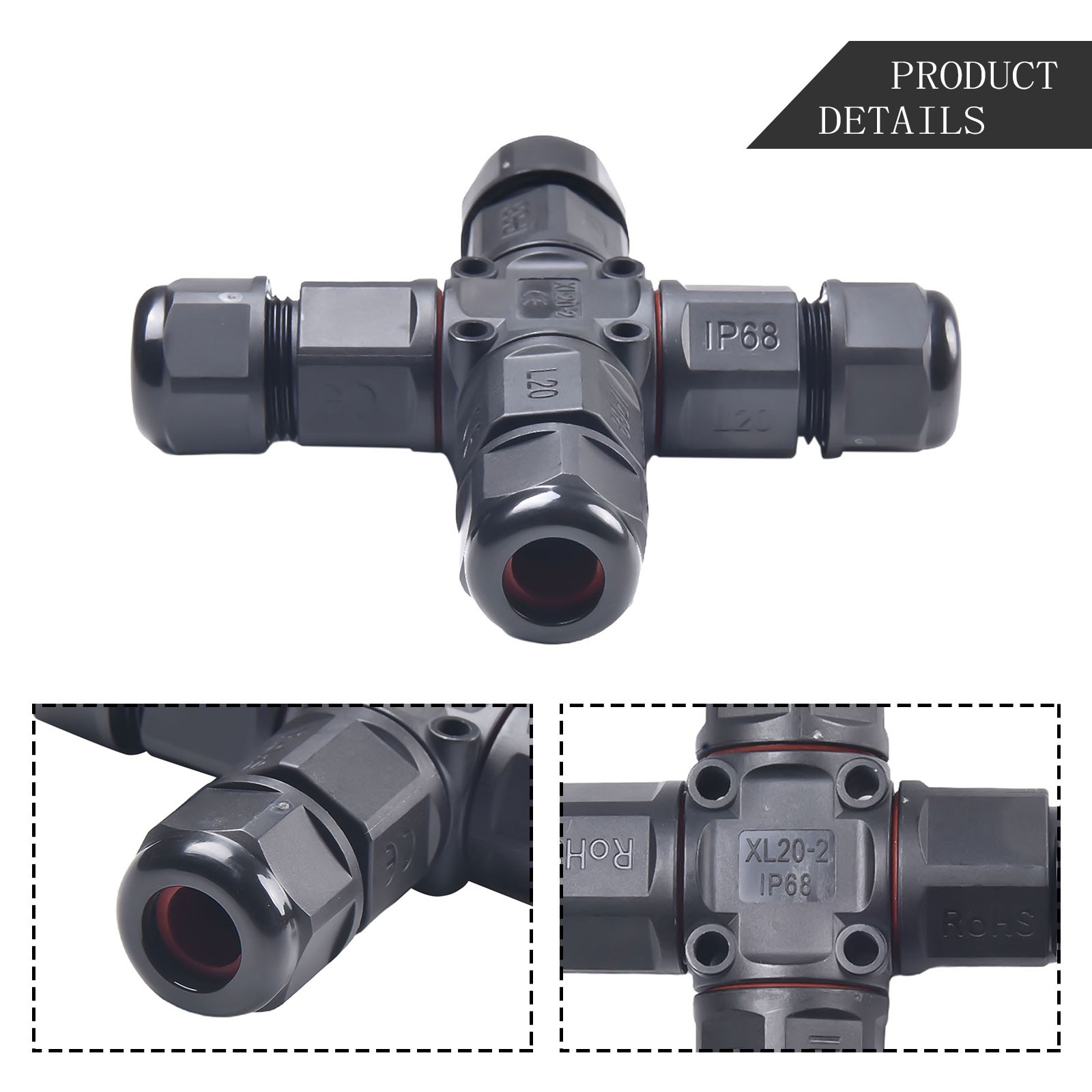 1*Connecteur 380V/20A pour Cordons d'alimentation IP68 PA66 2/3 cœurs (en option) 20A - Photo 20/24