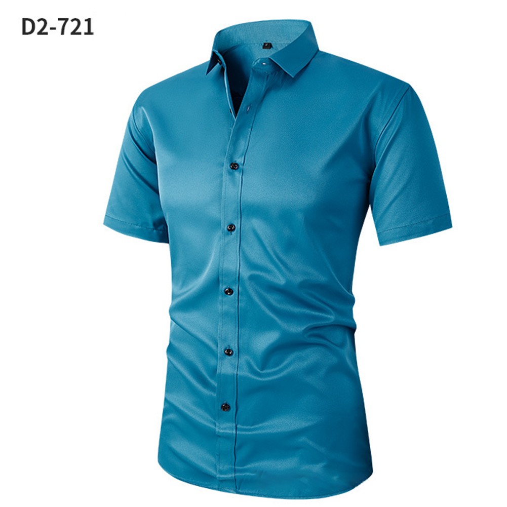 New Practical Holiday Vacation Men's Shirt Shirt Short Sleeve Solid Color - Picture 14 of 26