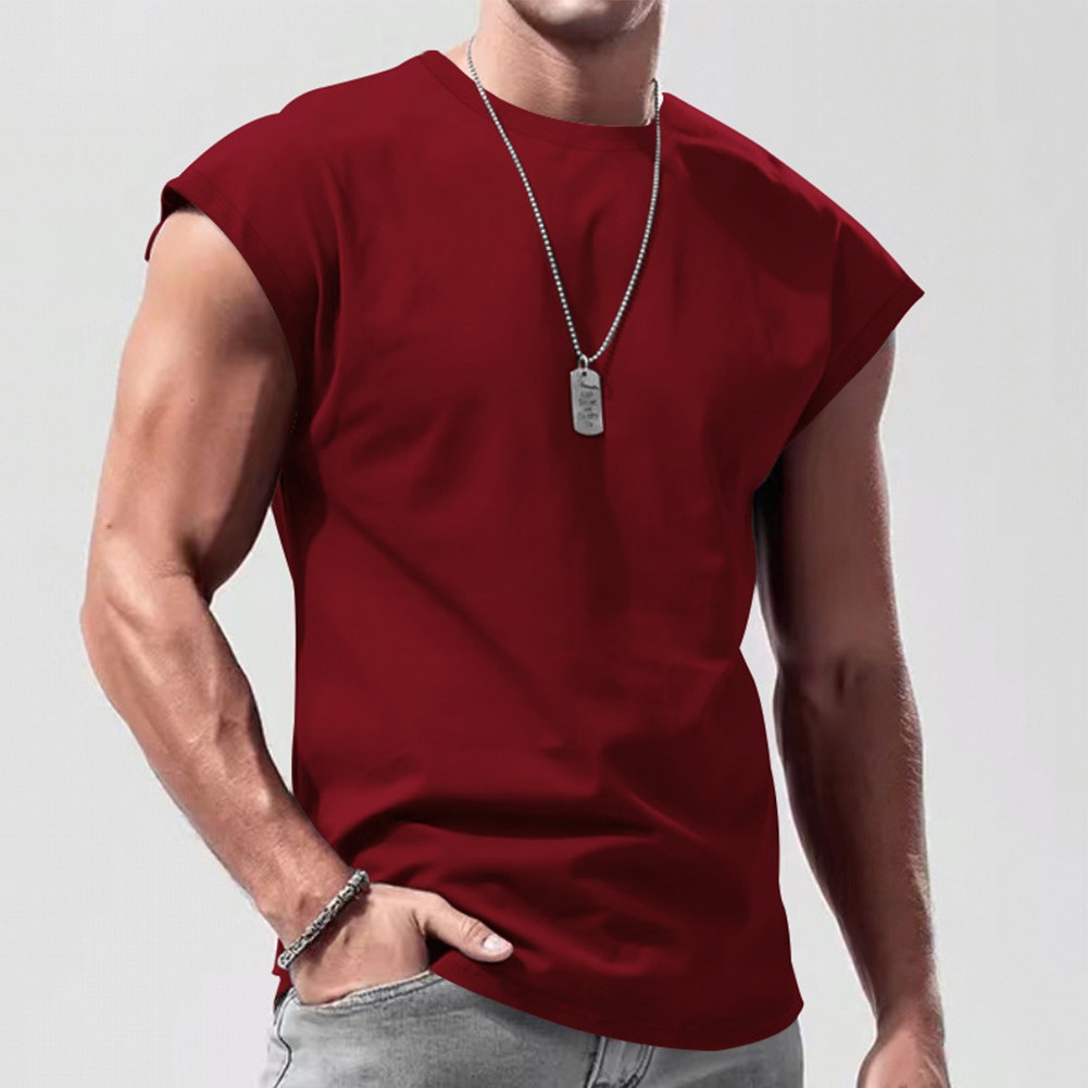 Wine Red Men's Sleeveless Tank Tops Gym Sports Muscle Fitness Undershirt - Picture 30 of 35