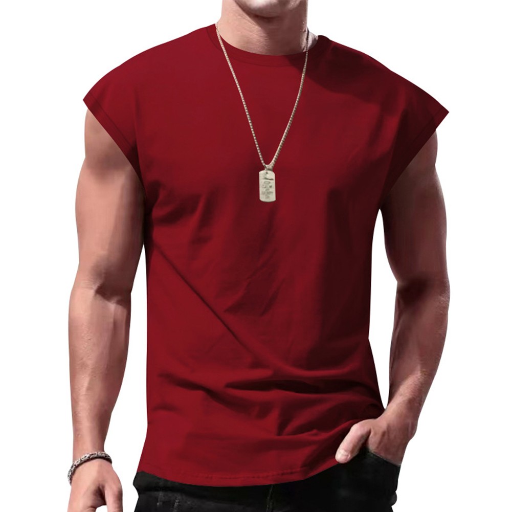 Wine Red Men's Sleeveless Tank Tops Gym Sports Muscle Fitness Undershirt - Picture 27 of 35