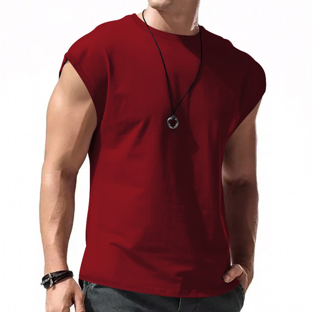 Wine Red Men's Sleeveless Tank Tops Gym Sports Muscle Fitness Undershirt - Picture 29 of 35