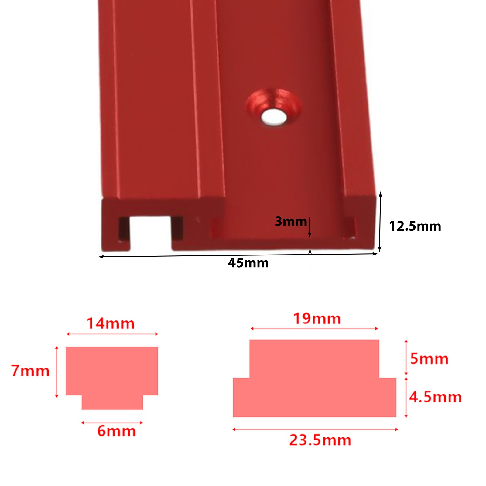 45 Type T Track Miter Track Fixture Perfect for Router Table and Bandsaws