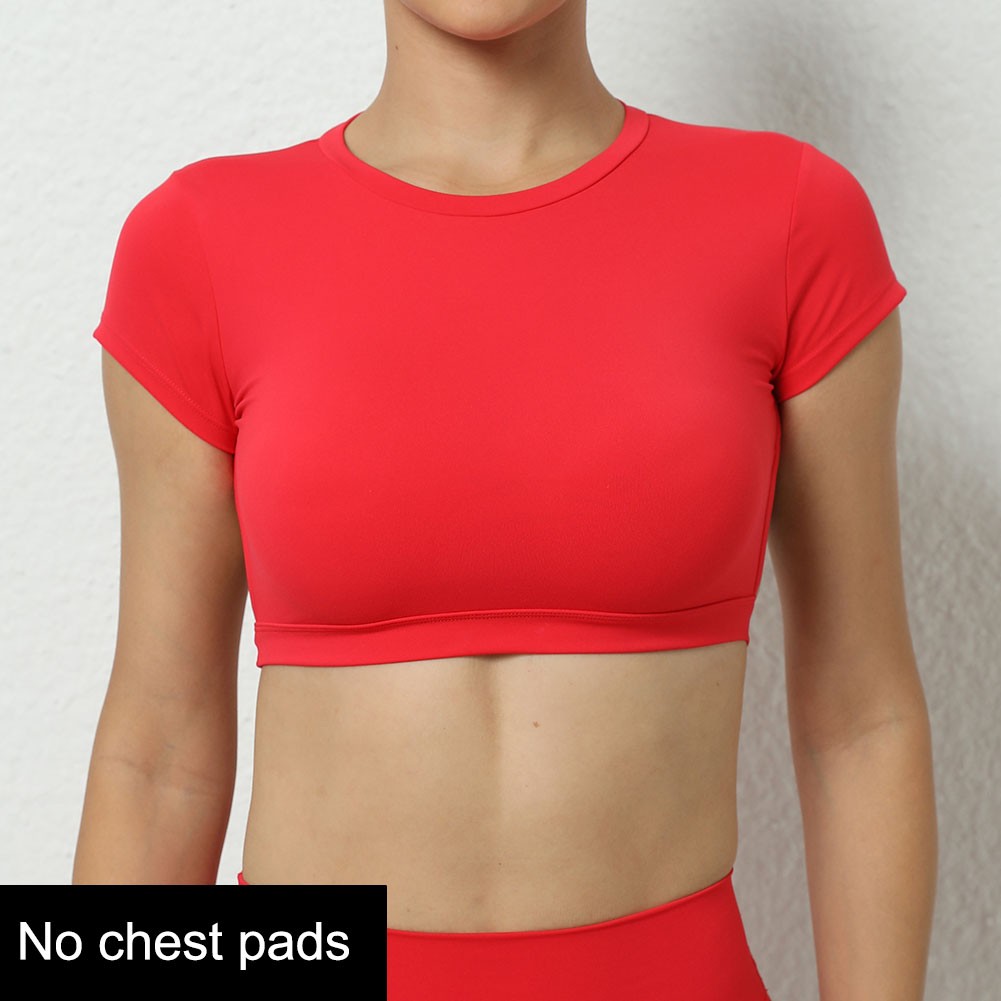 Atmungsaktive rückenfreie Yoga Crop Tops für Frauen Sport Shirts Fitnessstudio - Bild 13 von 30