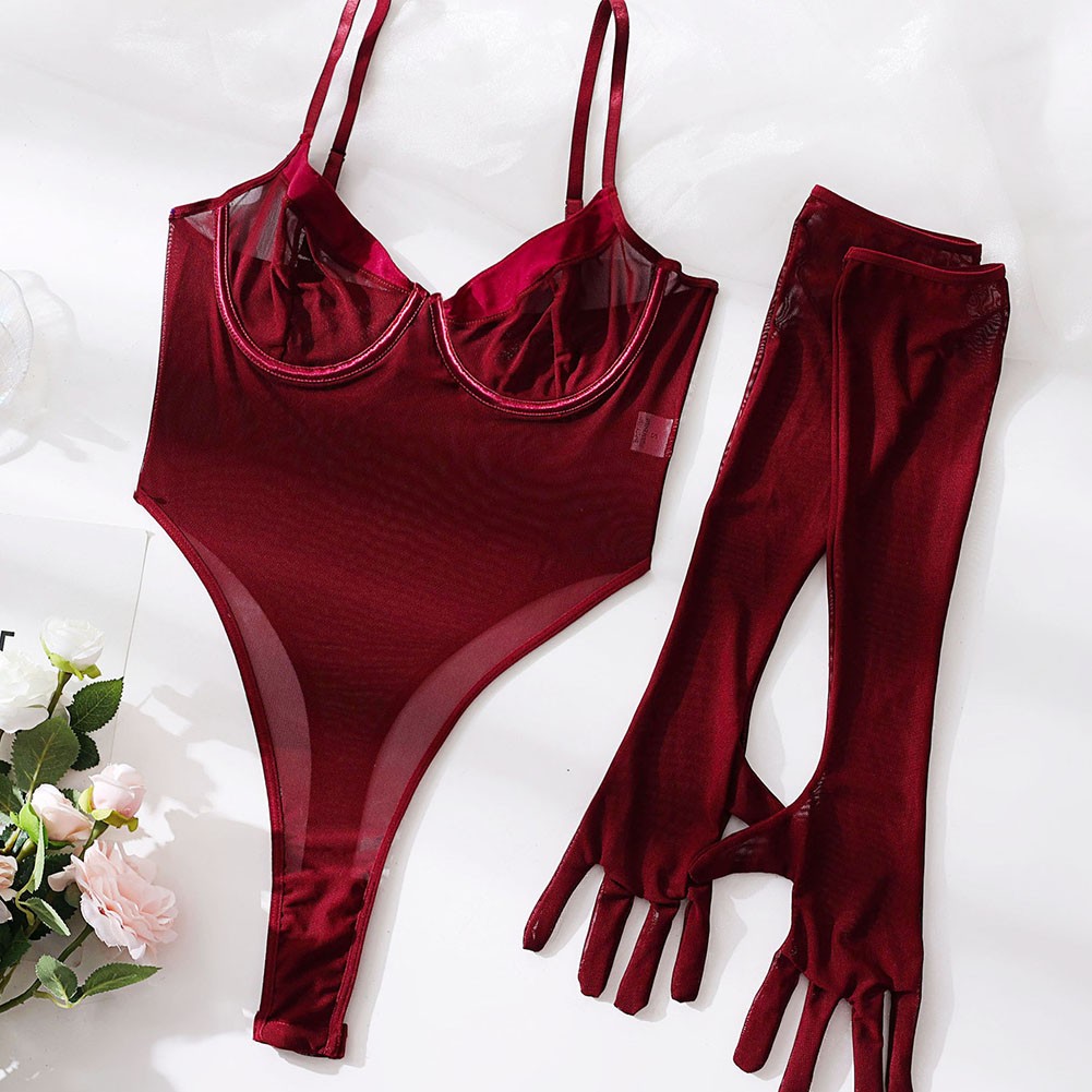 Heiß Frauenpyjama Handschuh Frühling Hohe Strecke Regulär Sexy Bodysuit - Bild 13 von 39