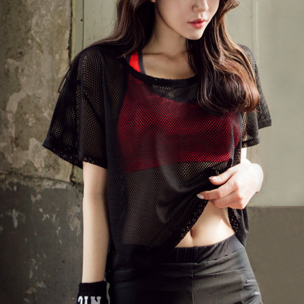 1) Transparent Thread Mesh Blouses Unlined Tops Long Sleeve Sweatshirts S XL - Picture 14 of 23