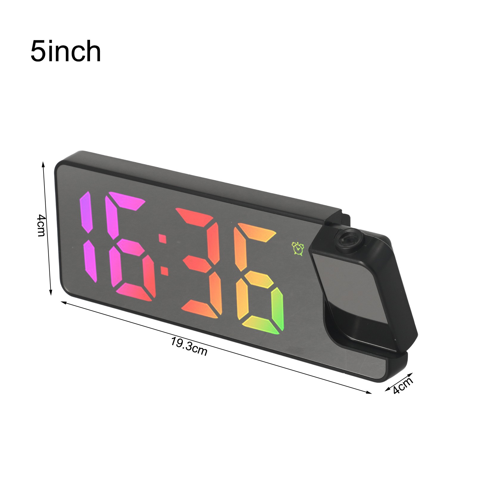 LED Electronic Clock with Temperature Sensor Clear Projection Adjustable Angle