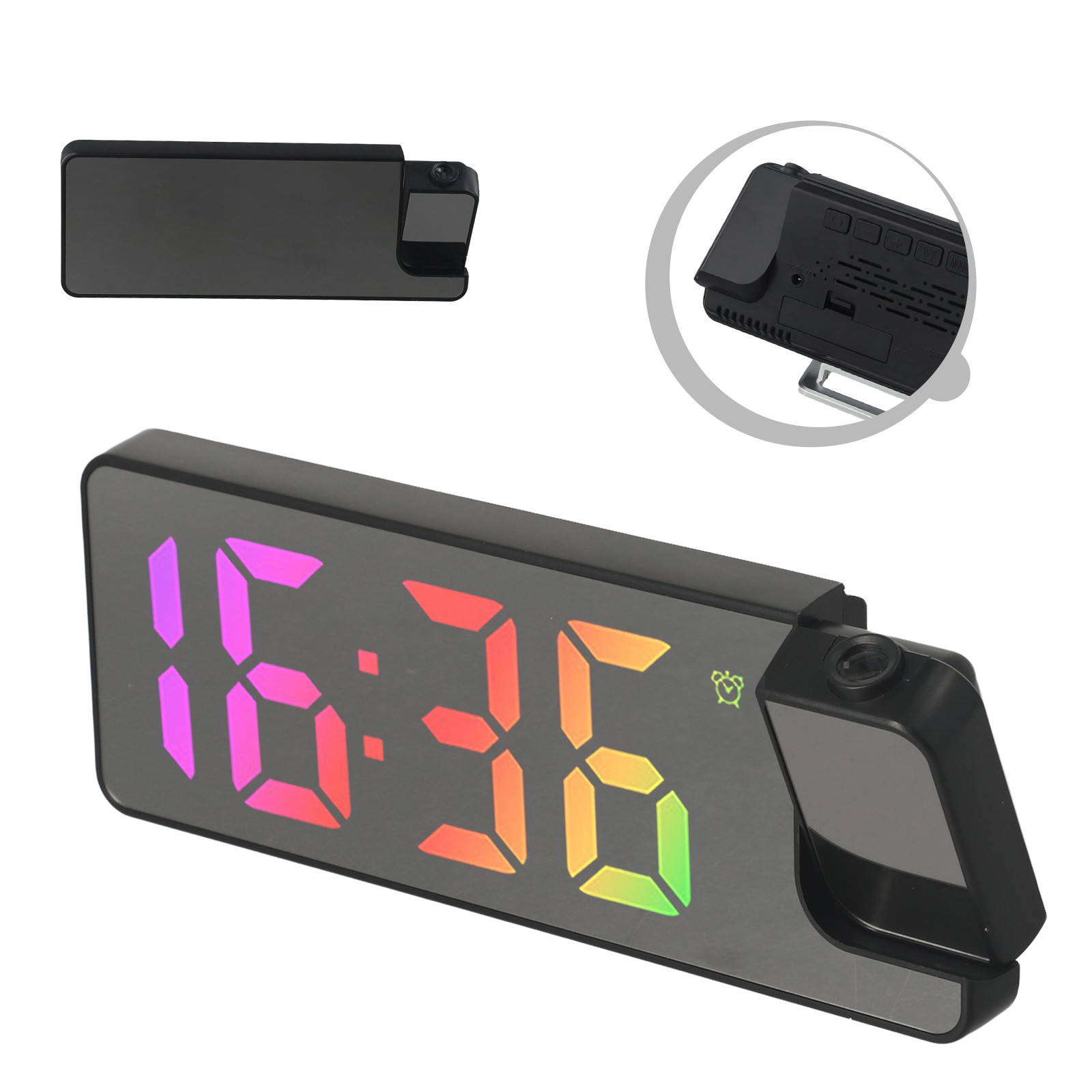 Useful Alarm Clock Clock 19.3*4*8.5cm Home Projection Sensing Temperature