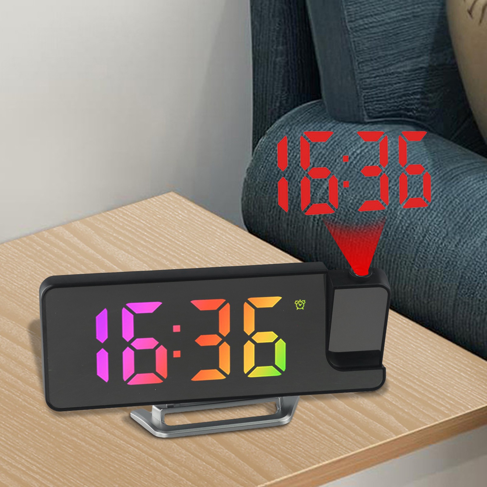 LED Projection Alarm Clock Display Temperature Sensing Electronic Clock
