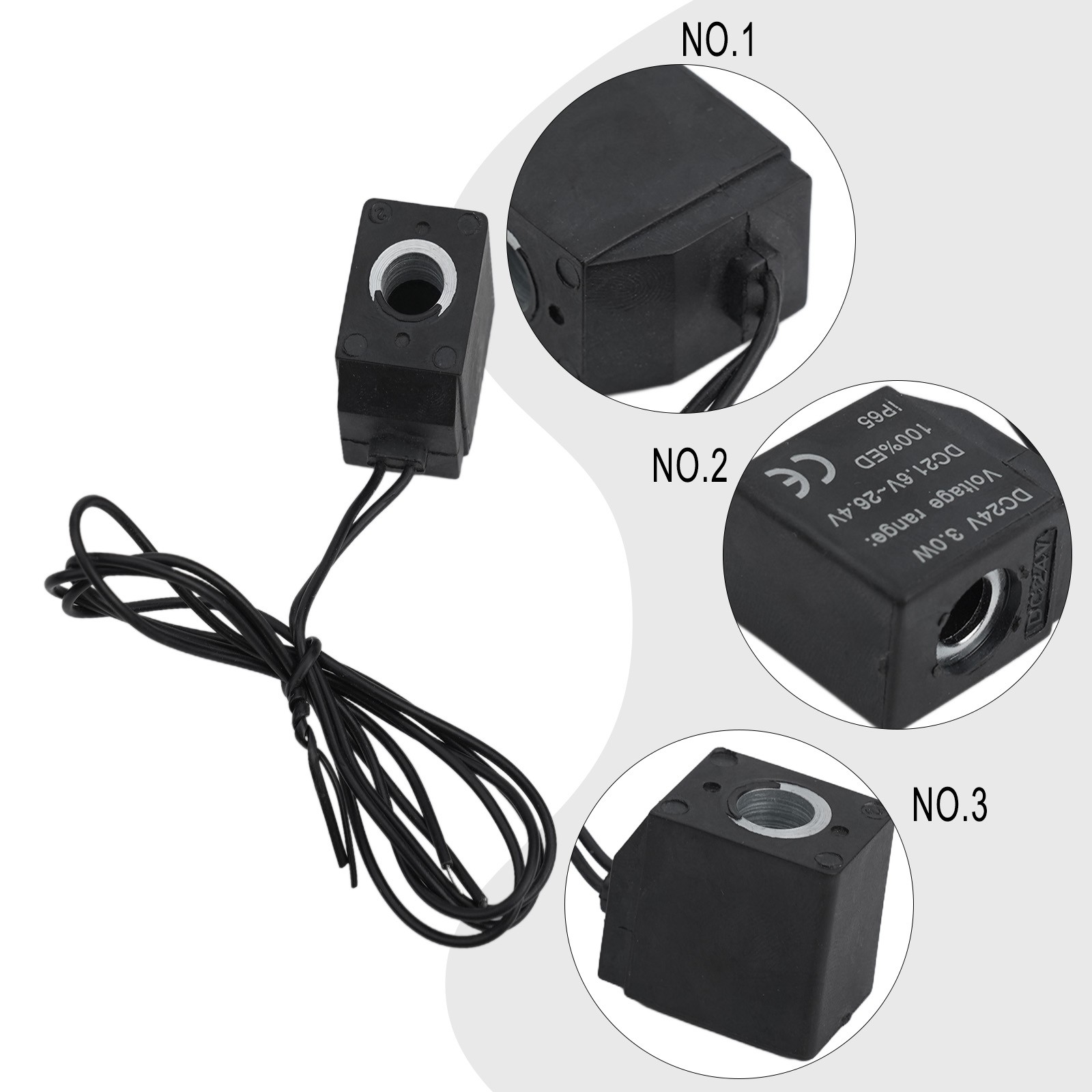 Reliable and Compatible Solenoid Valve Coil with 30cm Wire DC12V/AC110V/AC220V - Produktbild 2