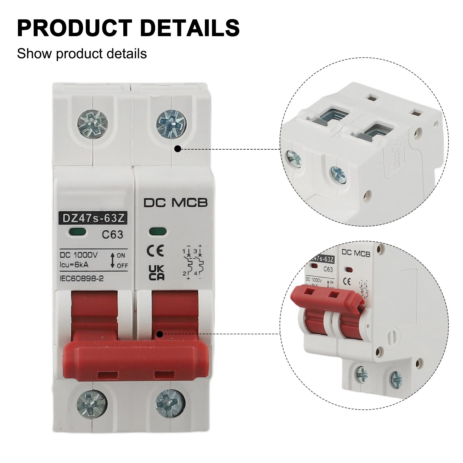 On Off Switch DC Isolator Switch Circuit Breaker Solar Panel Grid Systems - Bild 28 von 38