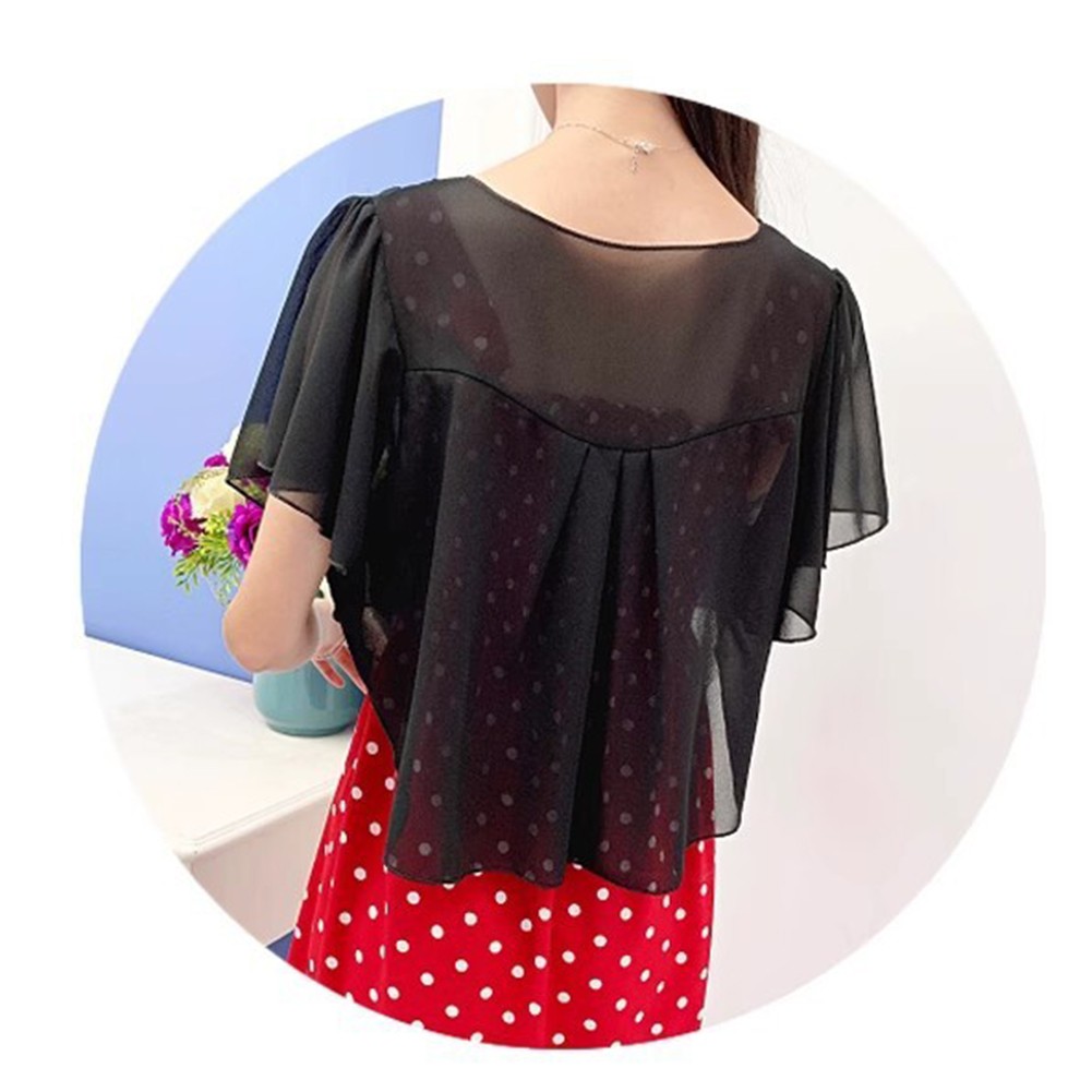 Women's Stylish Lace Up Chiffon Top Suitable for Spring and Summer Days - Picture 24 of 27