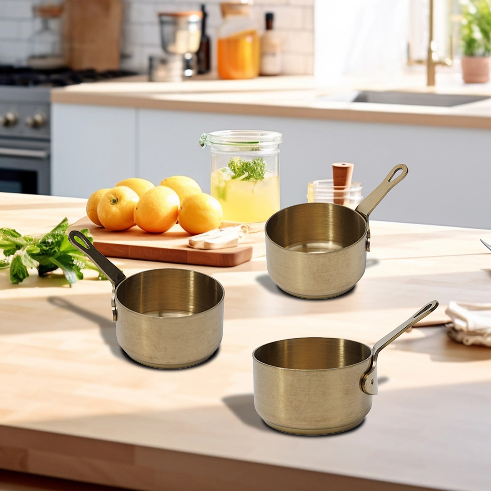 Mini Saucepan Copper Gravy Pot With Handle Small Cooking Pan 60ml/80ml/100ml