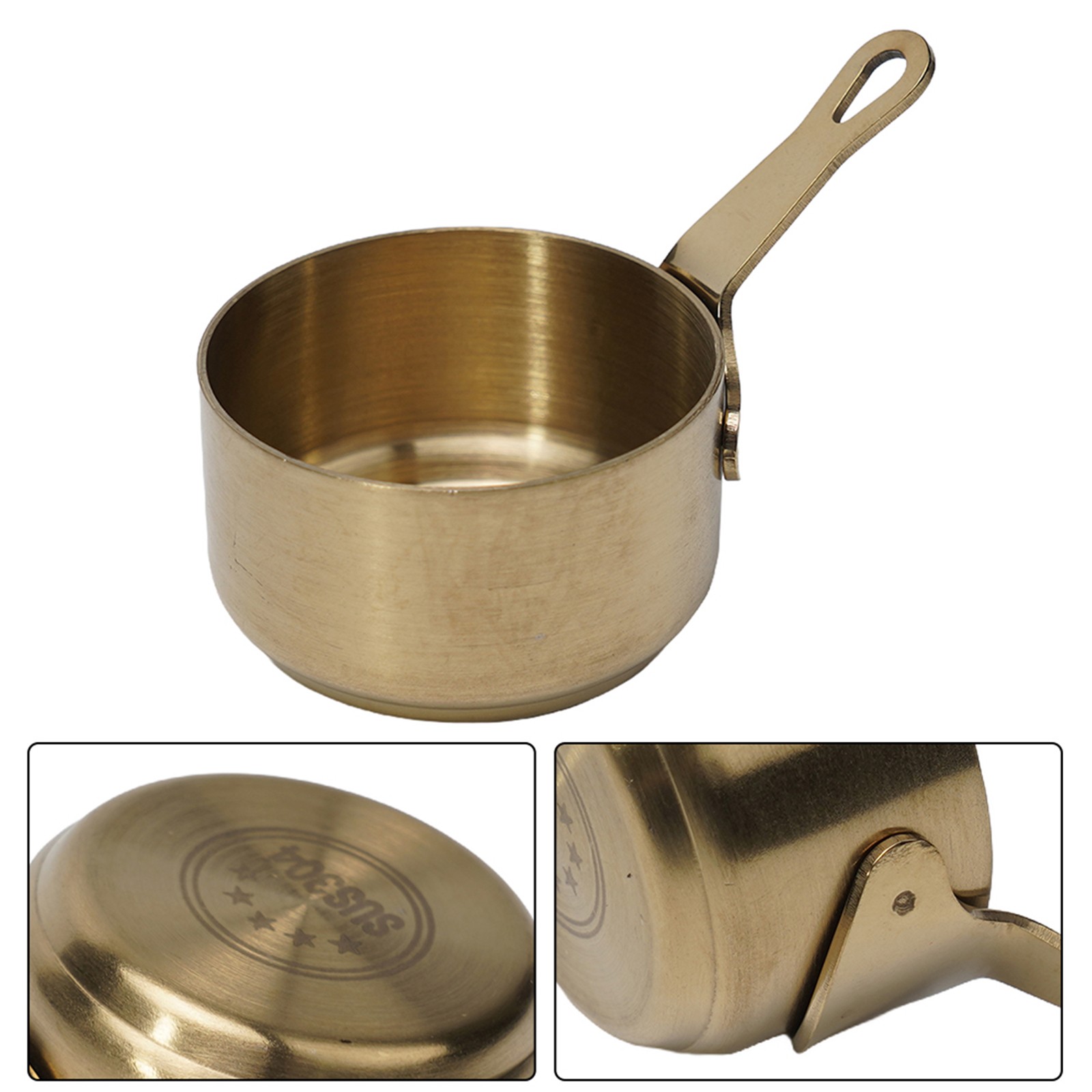 Mini Saucepan Copper Gravy Pot With Handle Small Cooking Pan 60ml/80ml/100ml