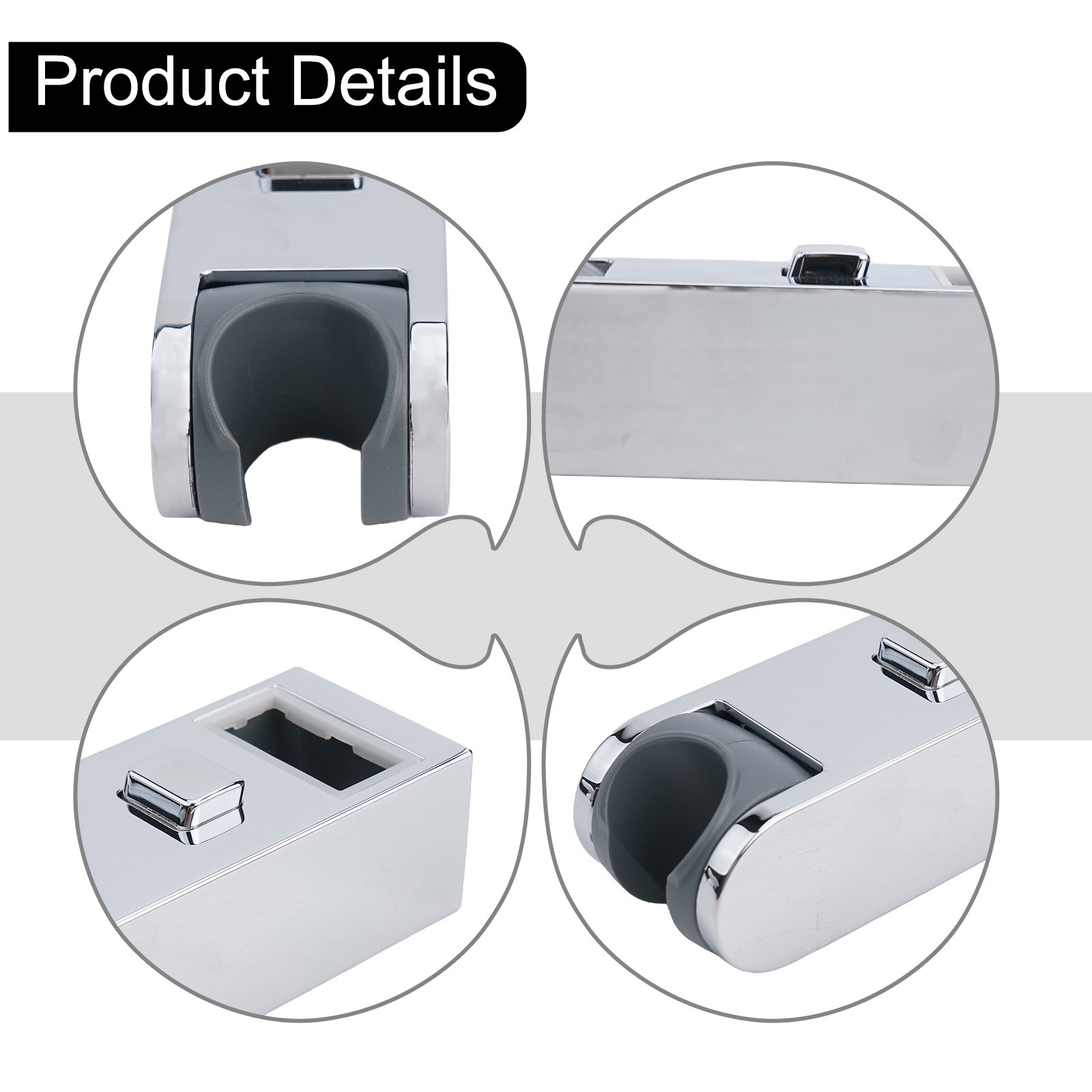 Stylish Chrome Shower Head Holder Adjustable Size and Scratch Resistant - Picture 26 of 48