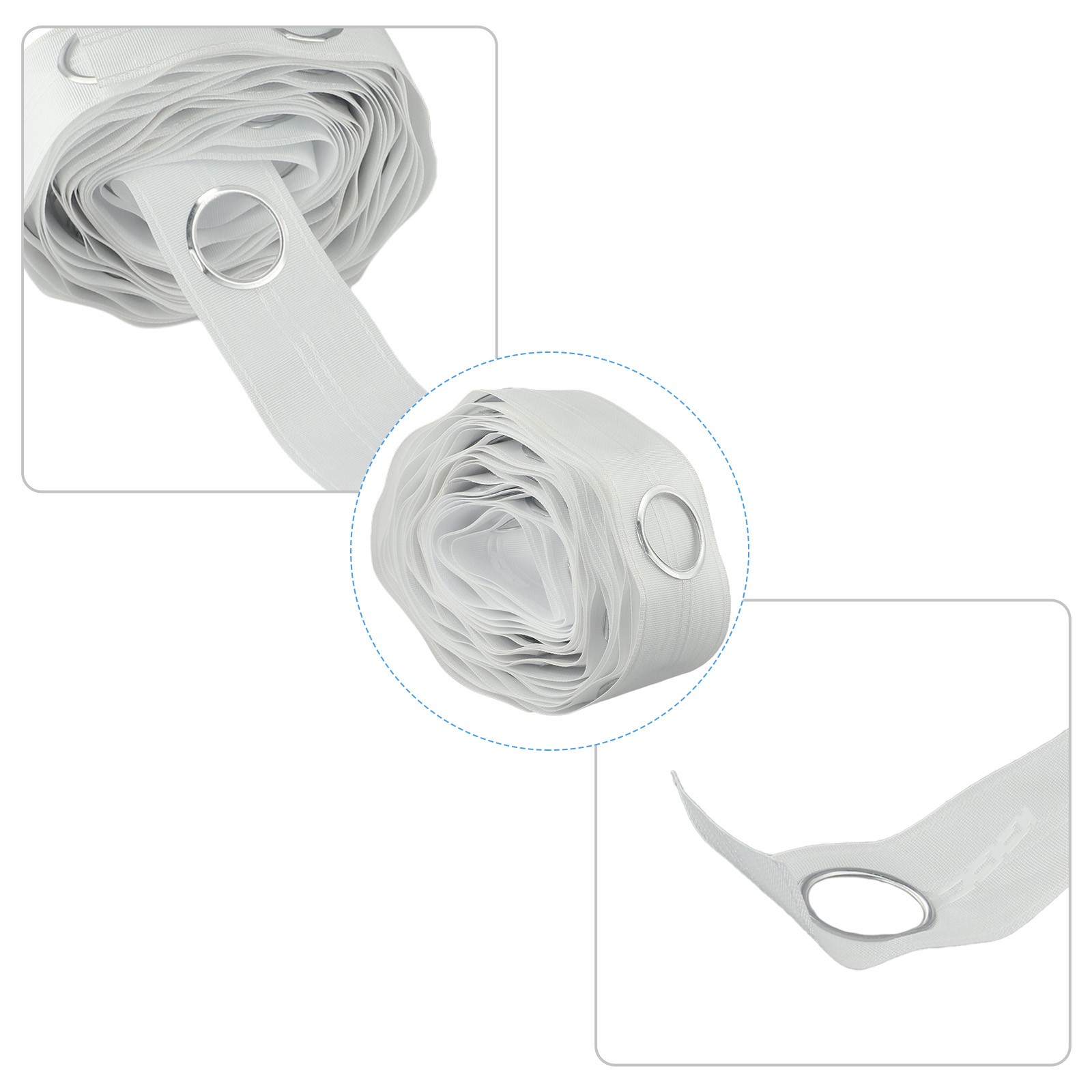 10m Curtain Heading Tape With Eyelet Rings Drapery Grommet Tape For Home Office