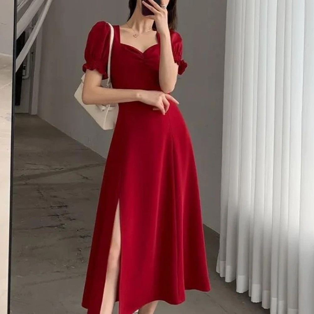 Trendiges Kleid mit Puffärmeln und schmeichelhafter hoher Taille für formelle - Picture 13 of 26