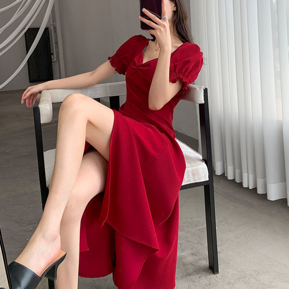 Trendiges Kleid mit Puffärmeln und schmeichelhafter hoher Taille für formelle - Picture 15 of 26