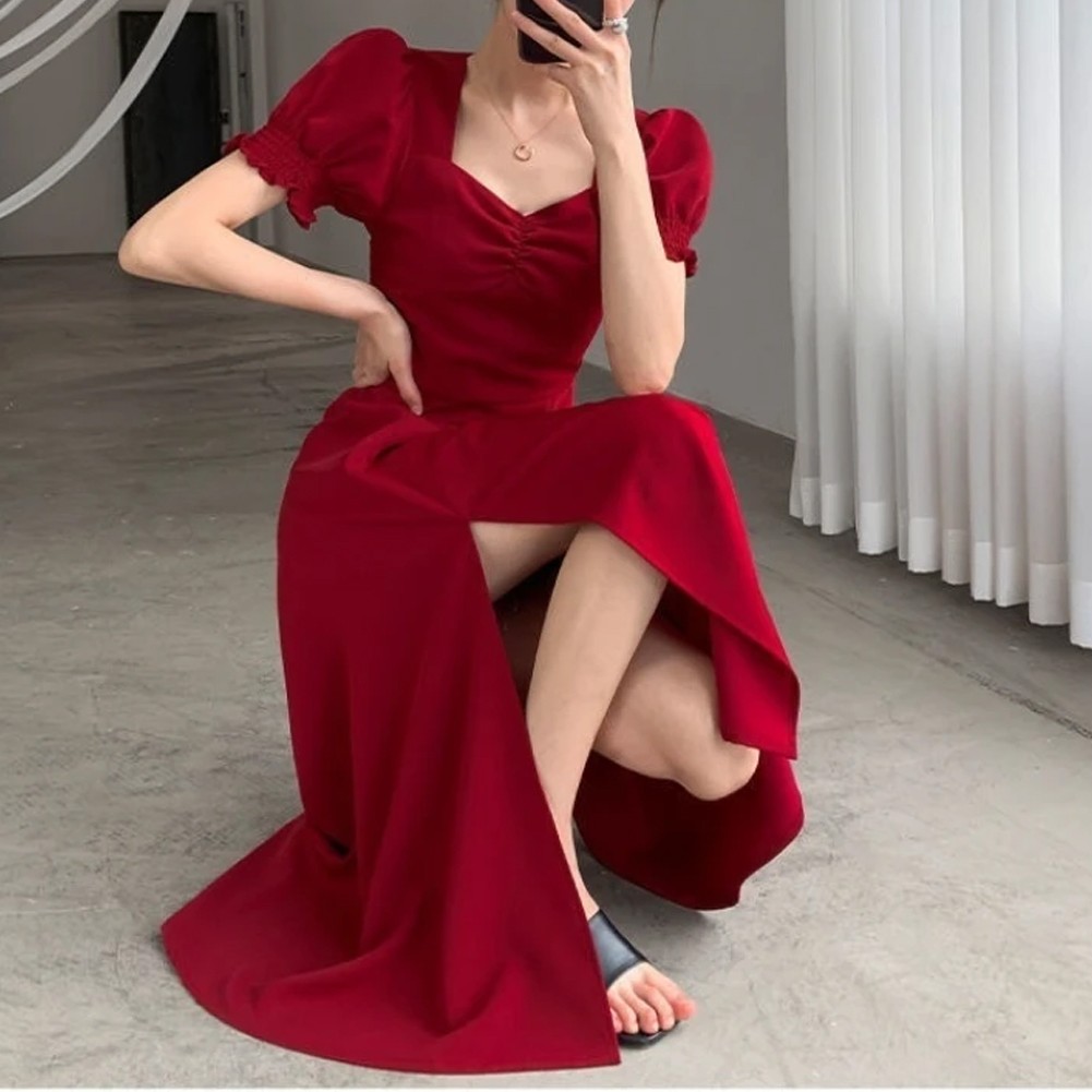 Trendiges Kleid mit Puffärmeln und schmeichelhafter hoher Taille für formelle - Picture 14 of 26
