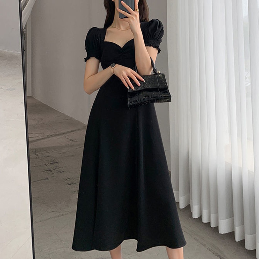 Fashion Stylish Dress Elegant Dress Polyester Short Sleeve Solid Color - Picture 16 of 25