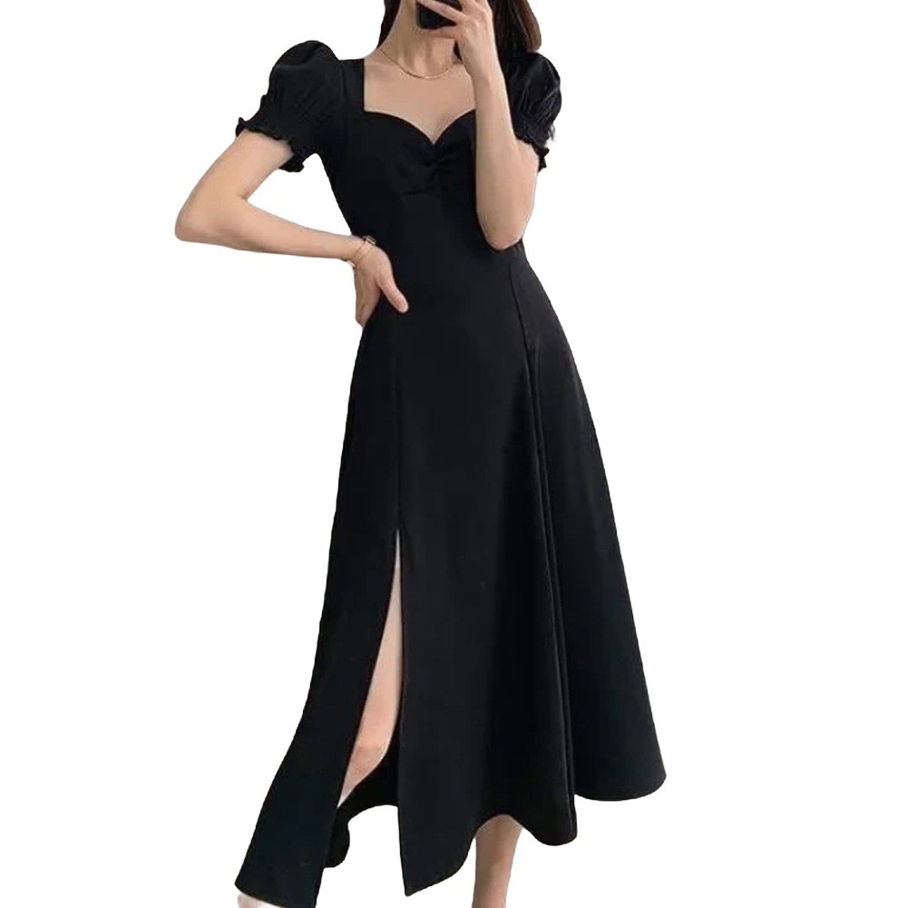 Fashion Stylish Dress Elegant Dress Polyester Short Sleeve Solid Color - Picture 14 of 25