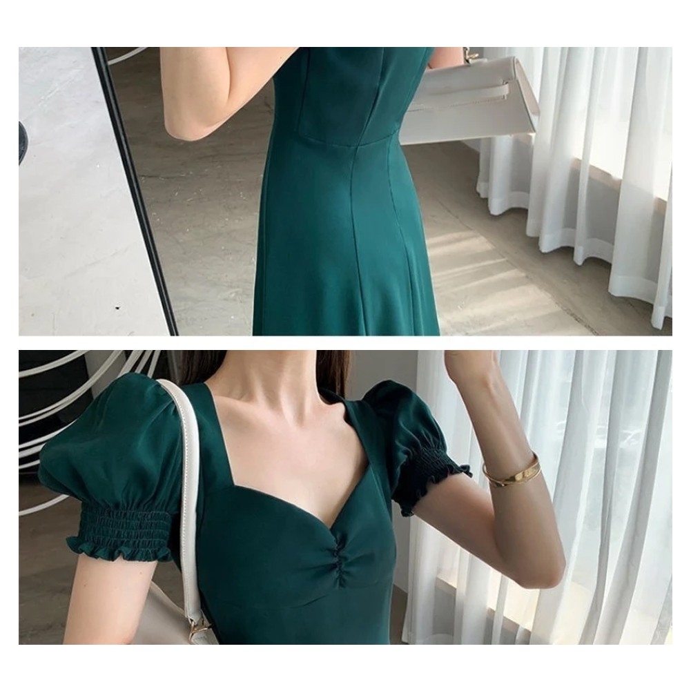 Trendiges Kleid mit Puffärmeln und schmeichelhafter hoher Taille für formelle - Picture 17 of 26