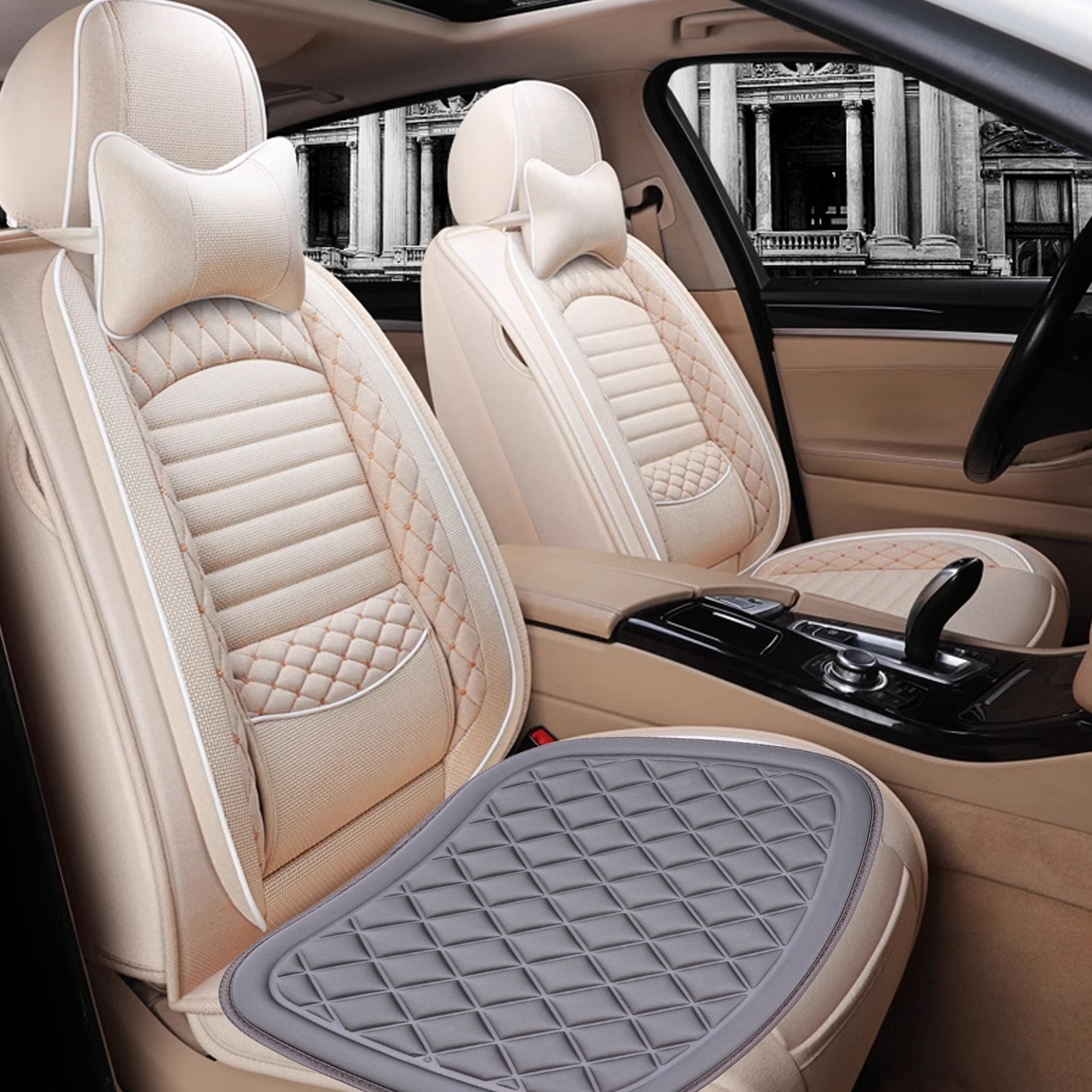 Breathable Car Seat Cushion with Memory Foam 3D Convex Design NonSlip Rubber - Picture 44 of 63