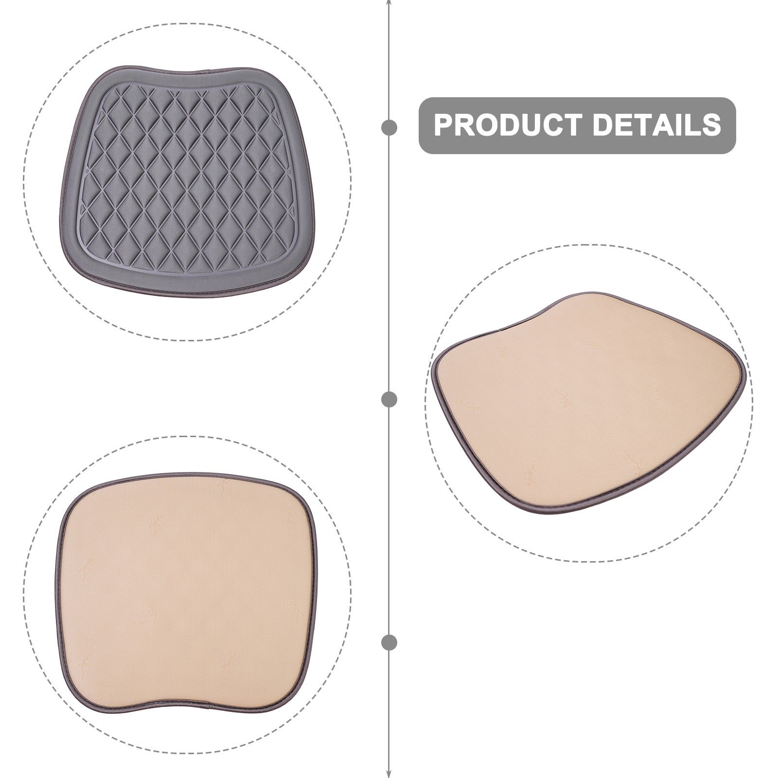 Breathable Car Seat Cushion with Memory Foam 3D Convex Design NonSlip Rubber - Picture 37 of 63