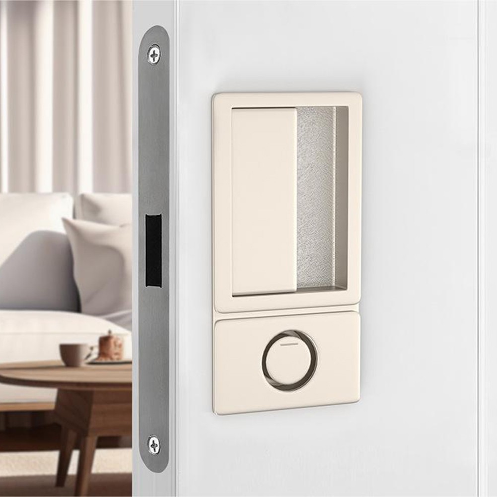 Serrure de porte encastr??e ??l??gante gris argent?? sans poign??e avec fonction - Imagen 20 de 26
