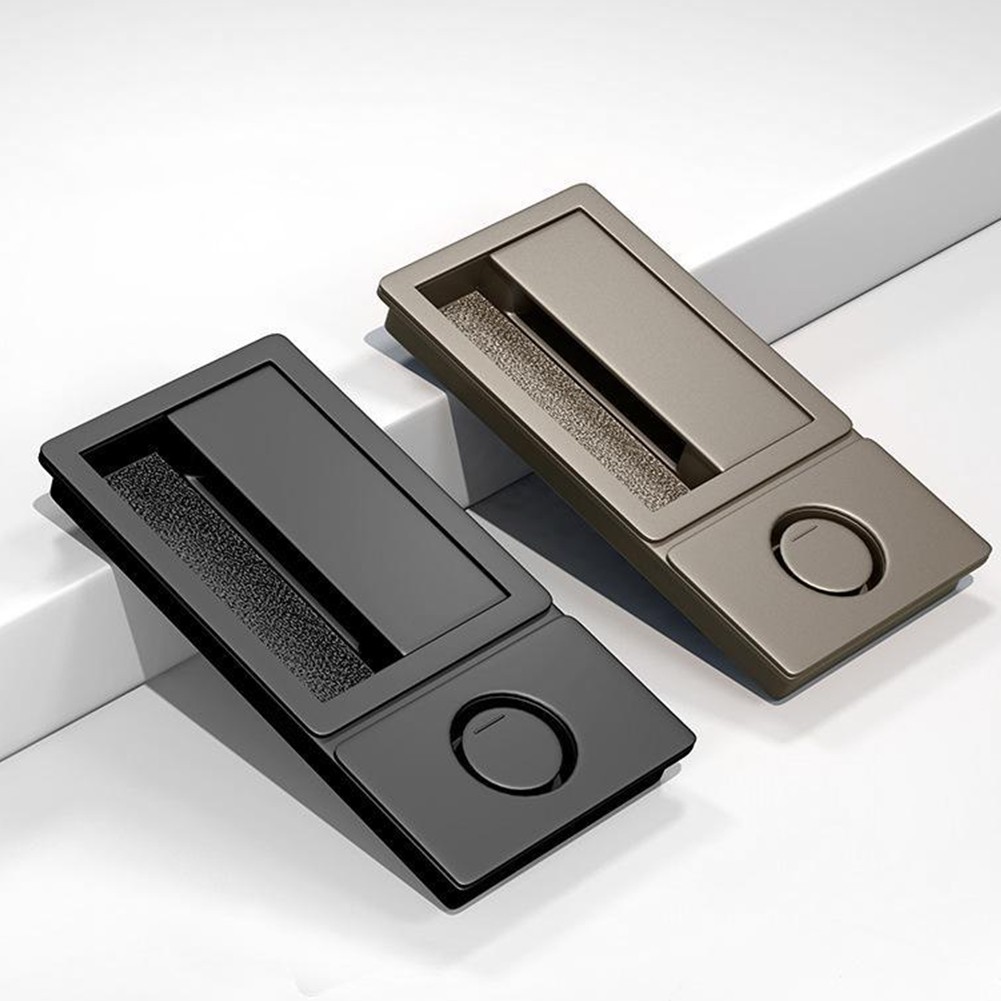 Serrure de porte encastr??e ??l??gante gris argent?? sans poign??e avec fonction - Imagen 23 de 26