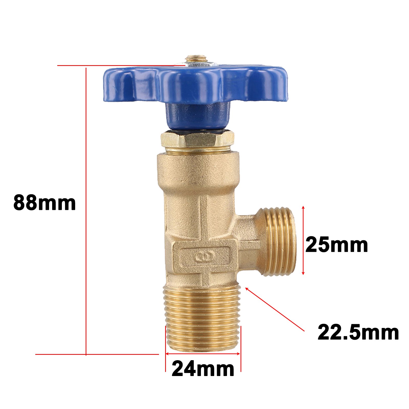 small argon gas cylinder valve with copper head and steel construction - Picture 13 of 36