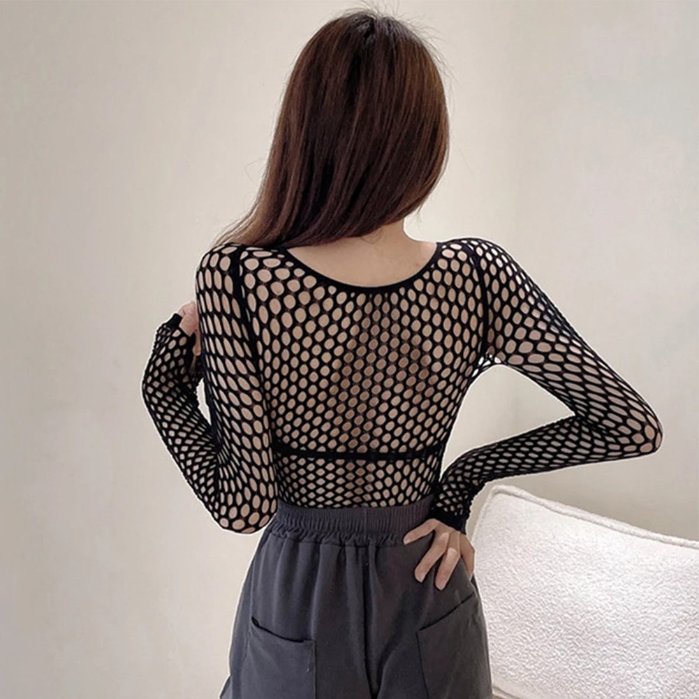 Daily Outings Fishnets Slim Fit Tops Microelasticity Regular Length All Seasons - Picture 23 of 23