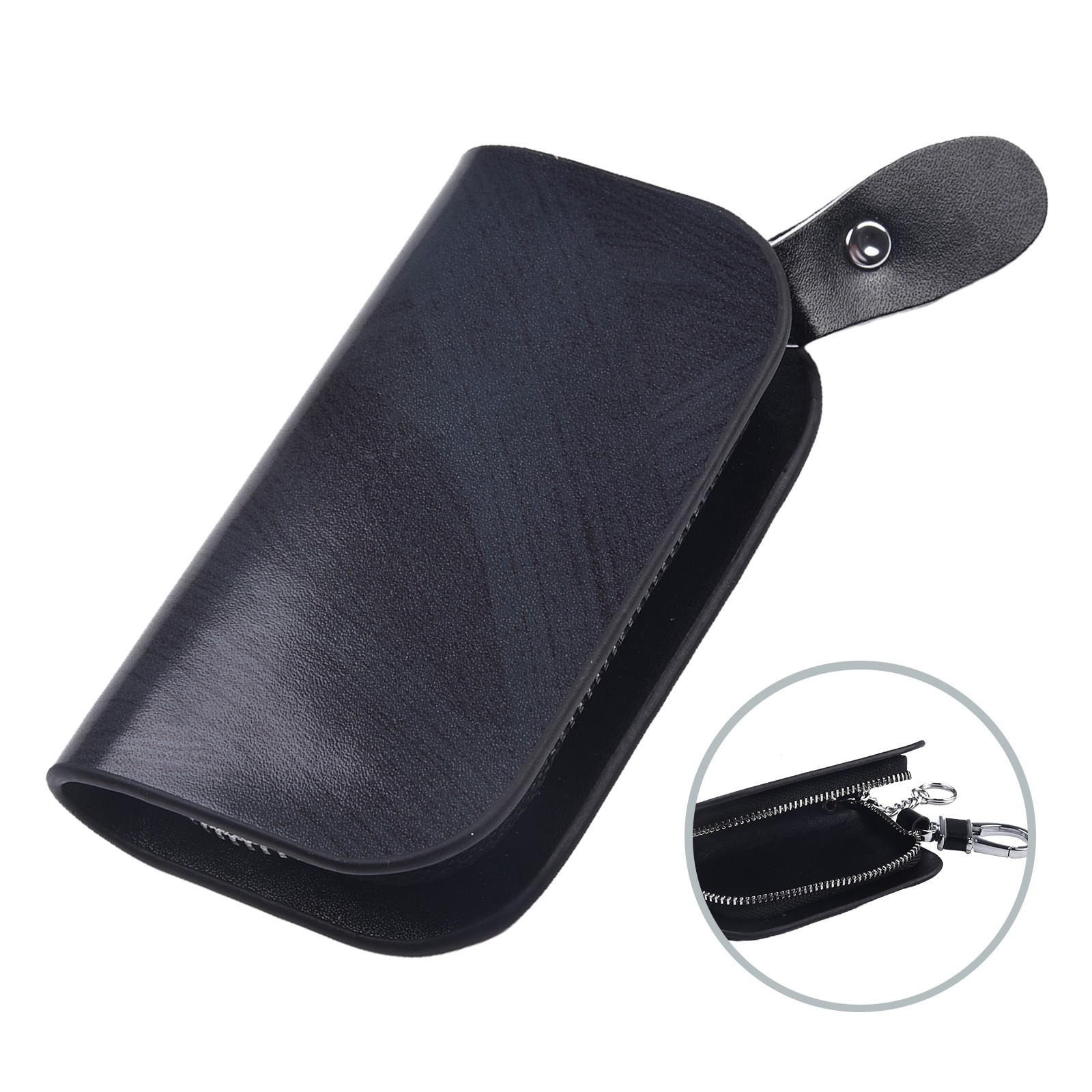 Estuche para llaves remoto inteligente para coche bolsa soporte llavero cuero - Imagen 13 de 36
