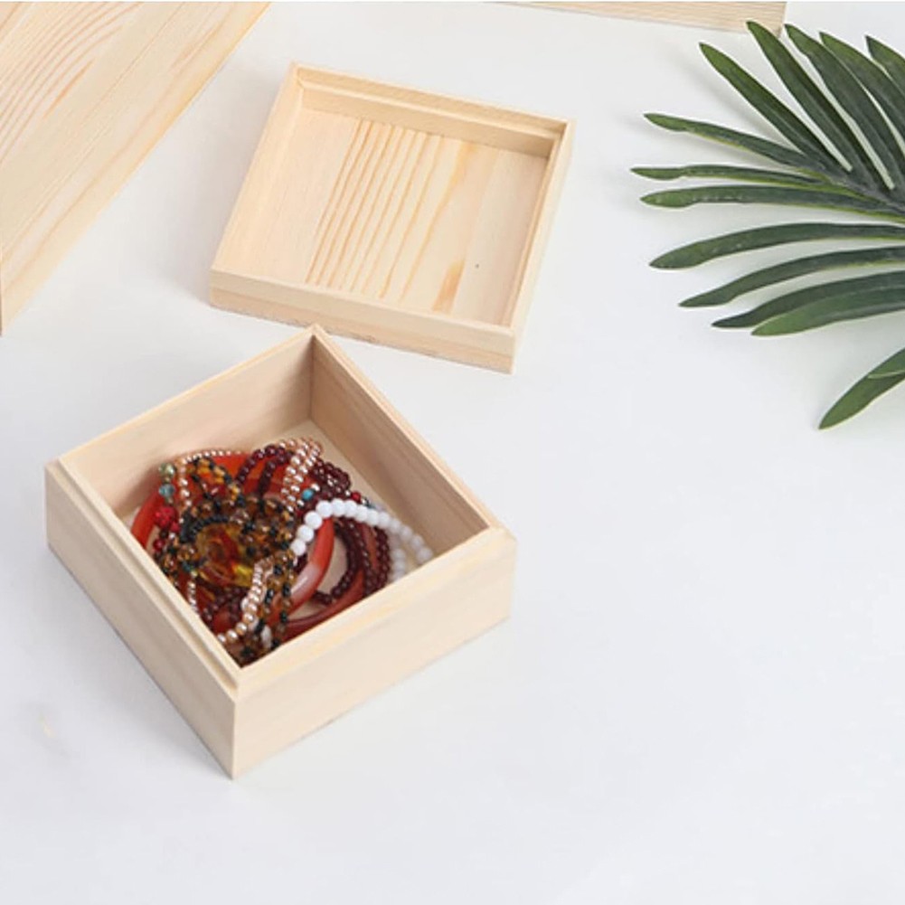 Stylish Wood Box for Jewelry and Treasured Items Pine Upper and Lower Lid