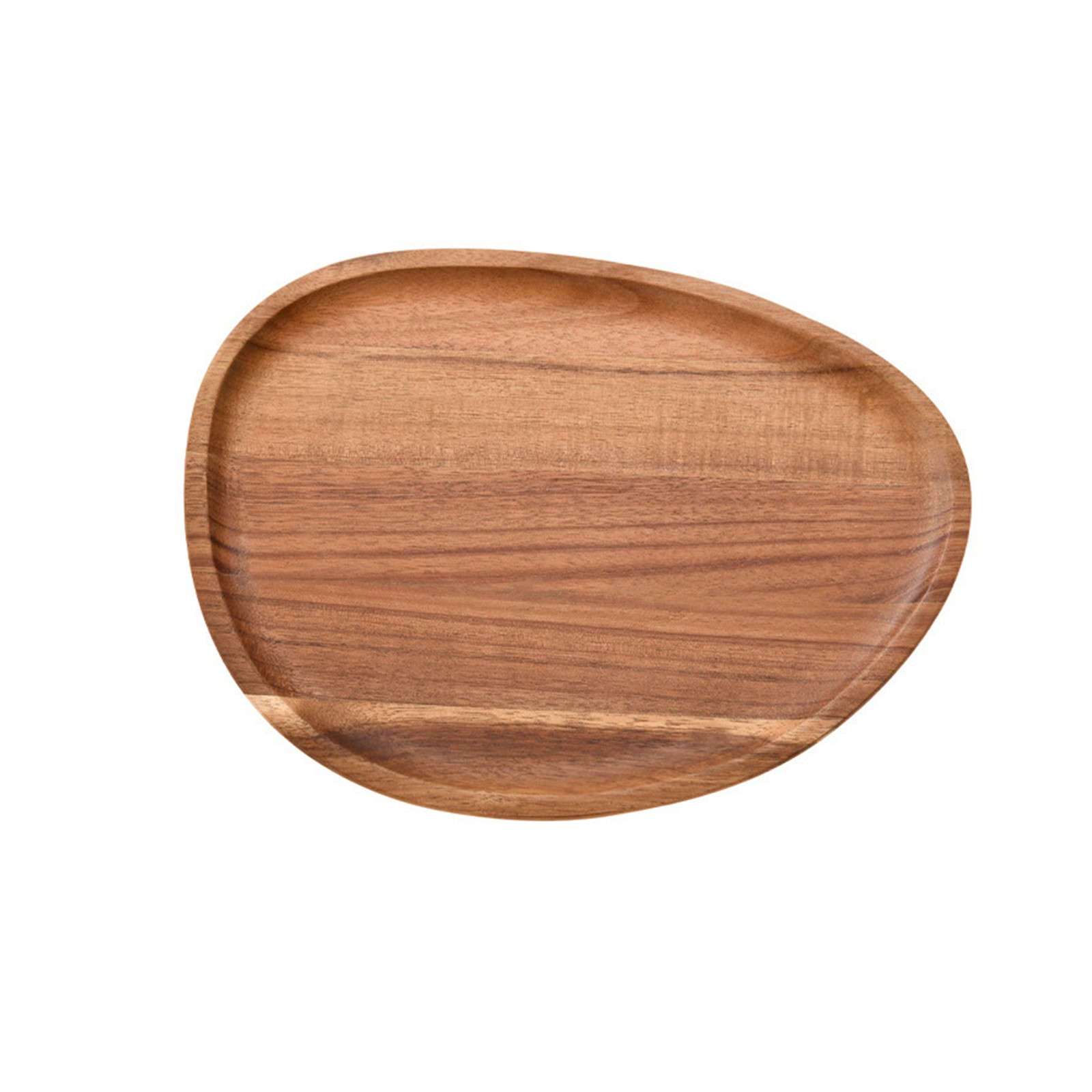Wooden Dinner Plate for Dishes Snacks and Desserts Irregular Oval Shape
