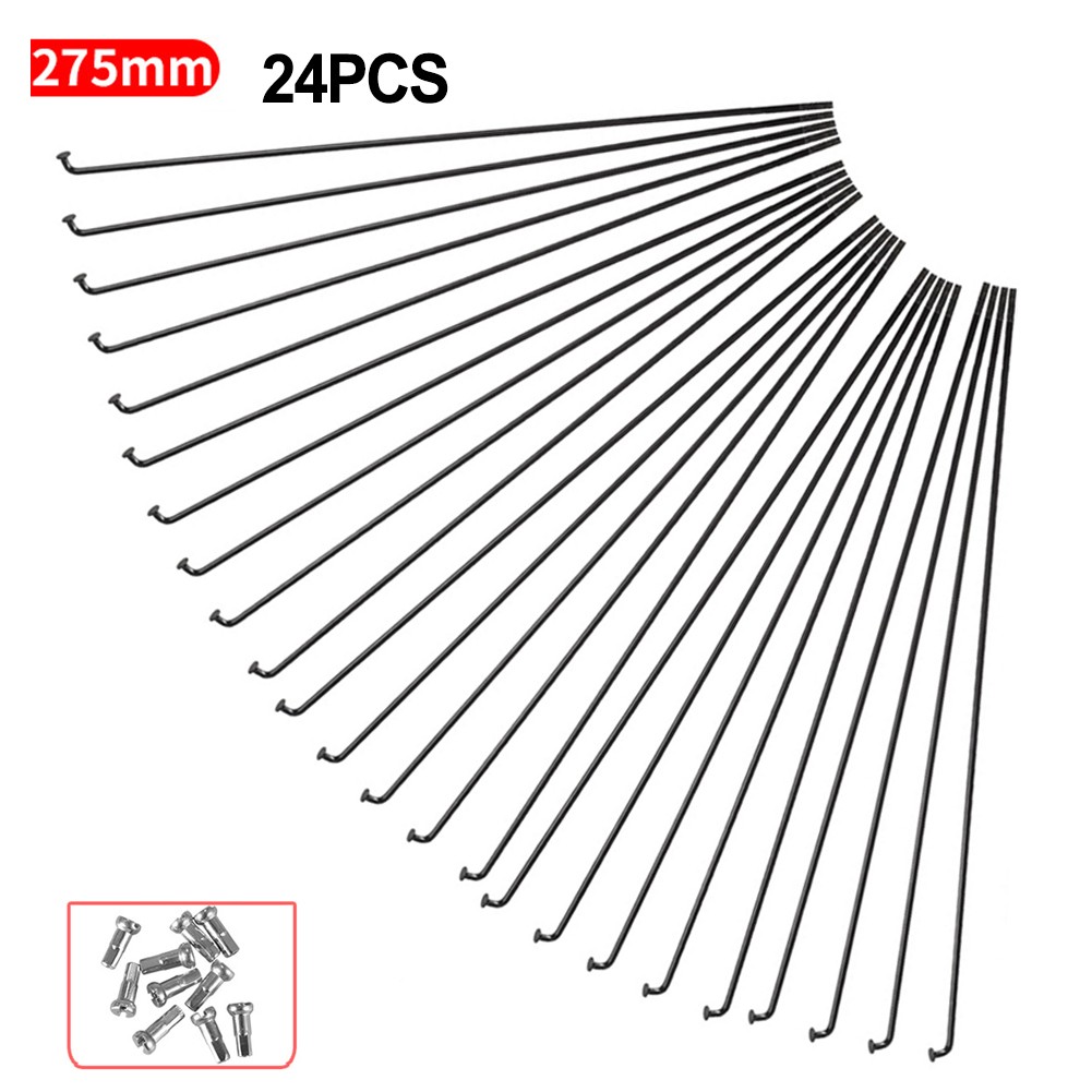 Quality Steel Spokes and Nipples Kit for 27 5/26/29er Bicycle Wheels (24 pcs) - Picture 5 of 9