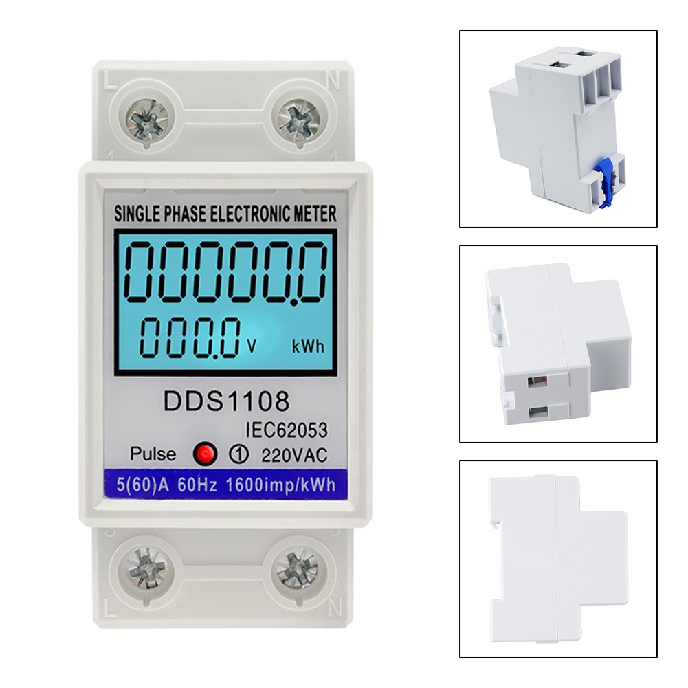 Stromzähler Hutschiene Einphasig LCD Digital Stromverbrauch Energiezähler - Bild 27 von 27
