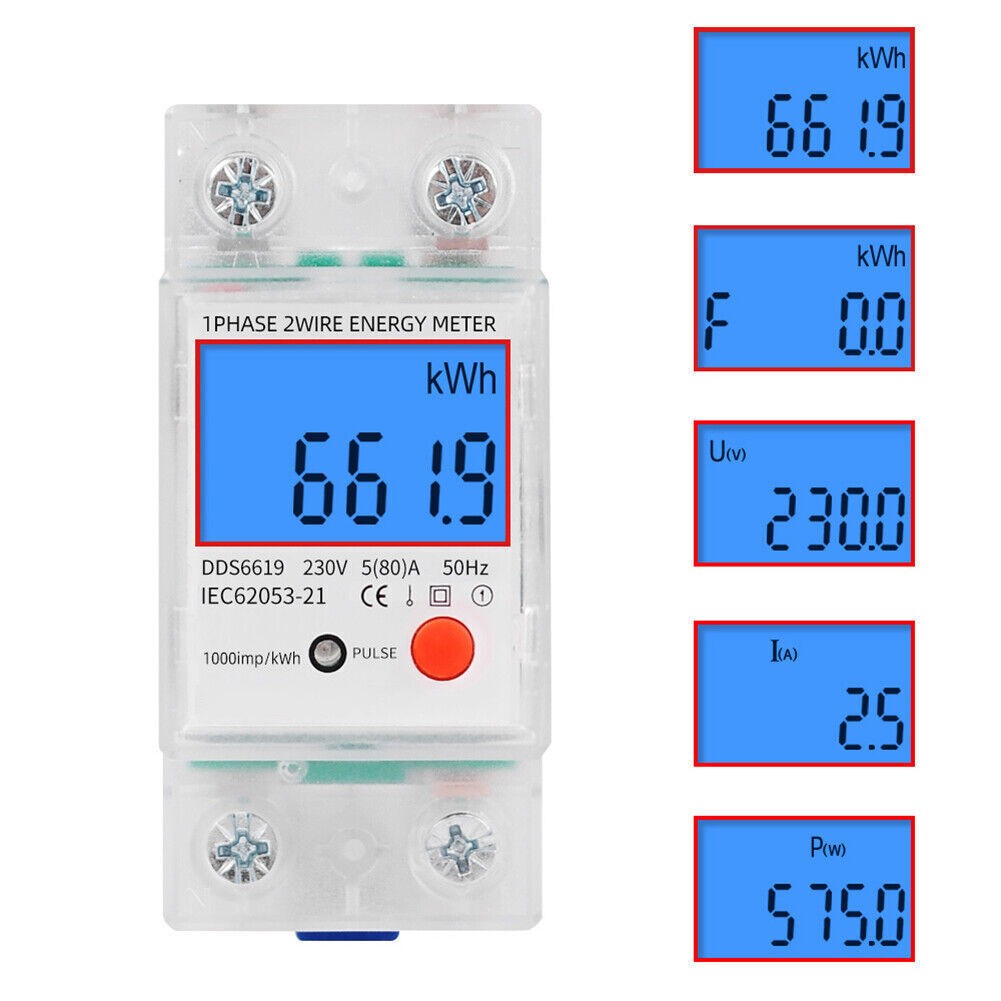 Mini Hutschiene LCD Energiemessgerät zur genauen Stromverbrauchsmessung - Bild 29 von 34
