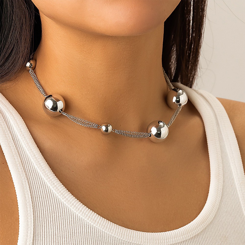 Mix Big Small Round Balls Women\'s Necklace Originality Stylish Elegant - Picture 36 of 37
