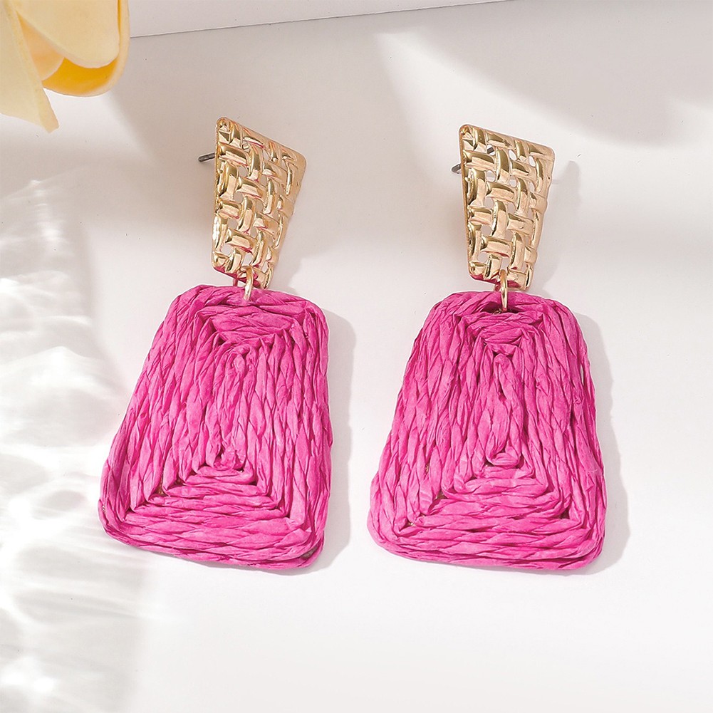 Boucles doreilles femme carrées neuves utiles achats belle bohème confortable mignon