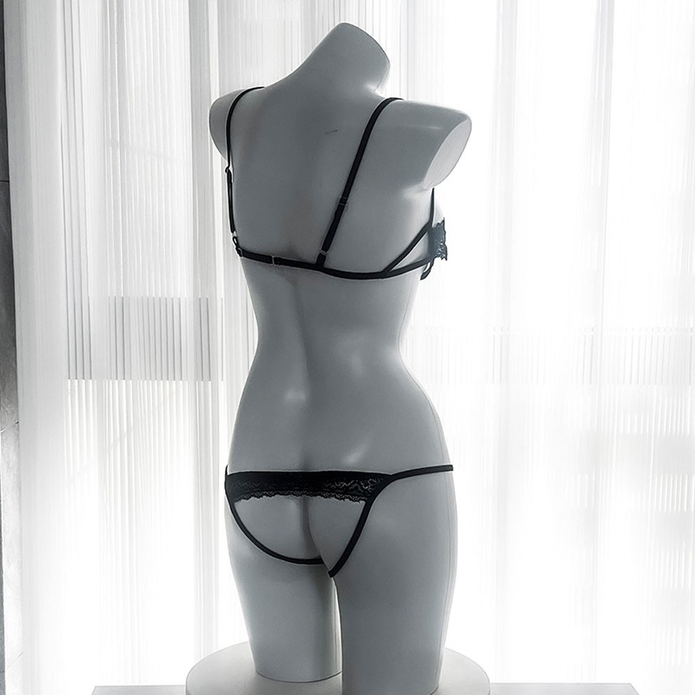 Captivating Open Cup Bra Set and Crotchless Panties Sleepwear for Women - Picture 14 of 22