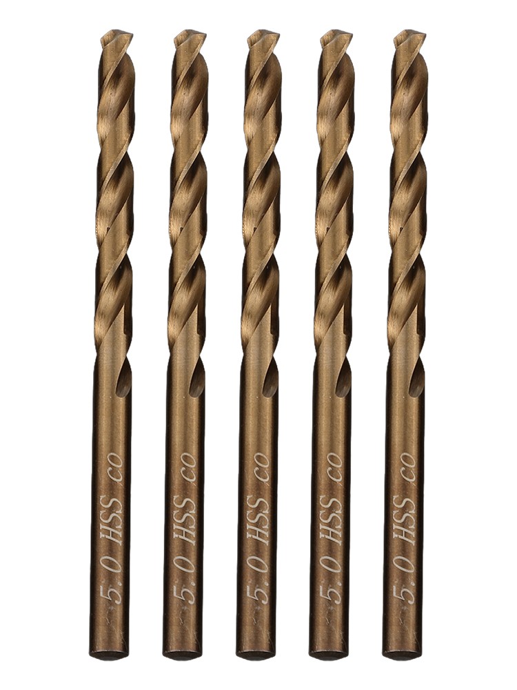 Jeu de forets professionnels 5 pièces Cobalt HSS pour acier inoxydable et acier - Picture 33 of 47