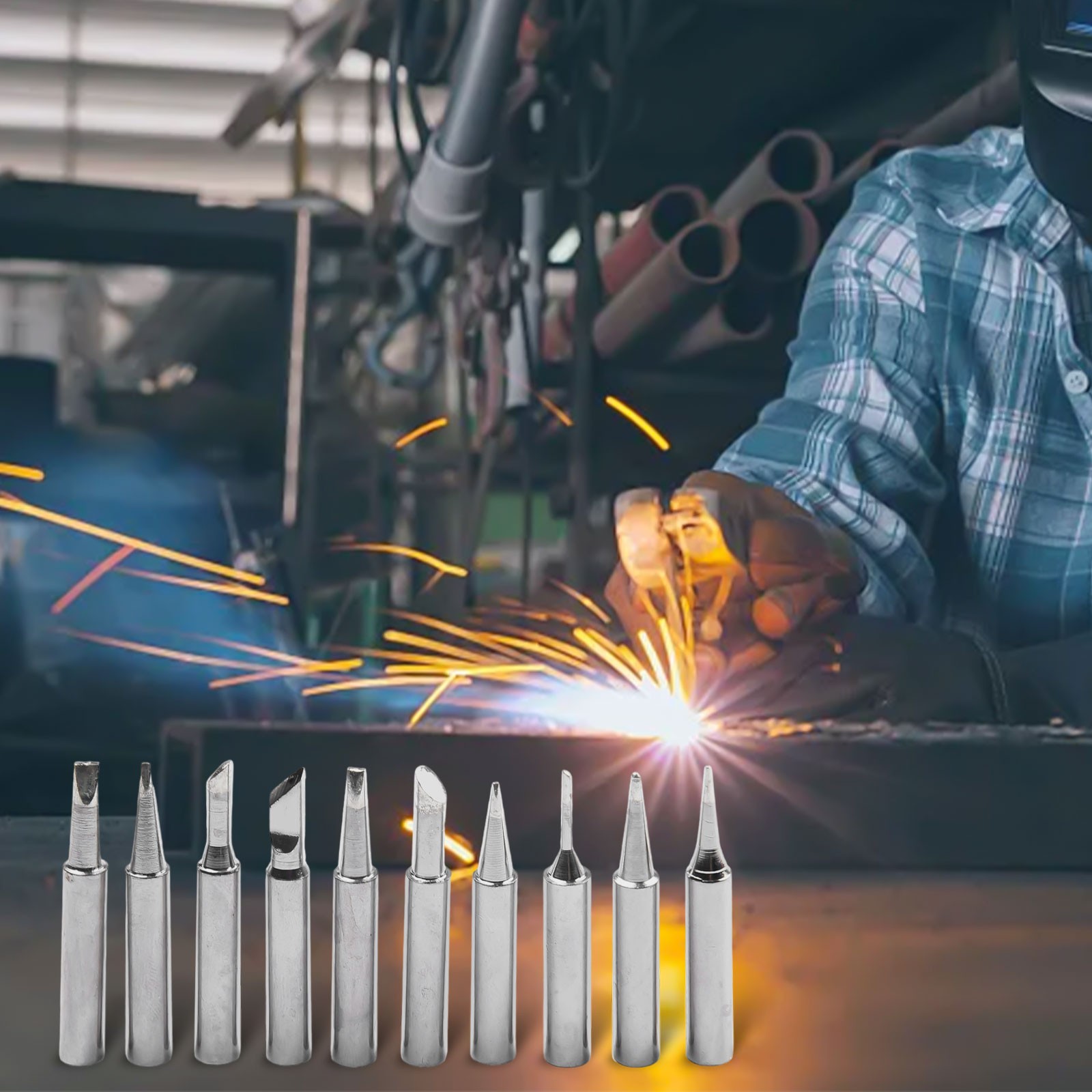 Professional Grade 10pcs Soldering Iron Tips Compatible with ESD Models