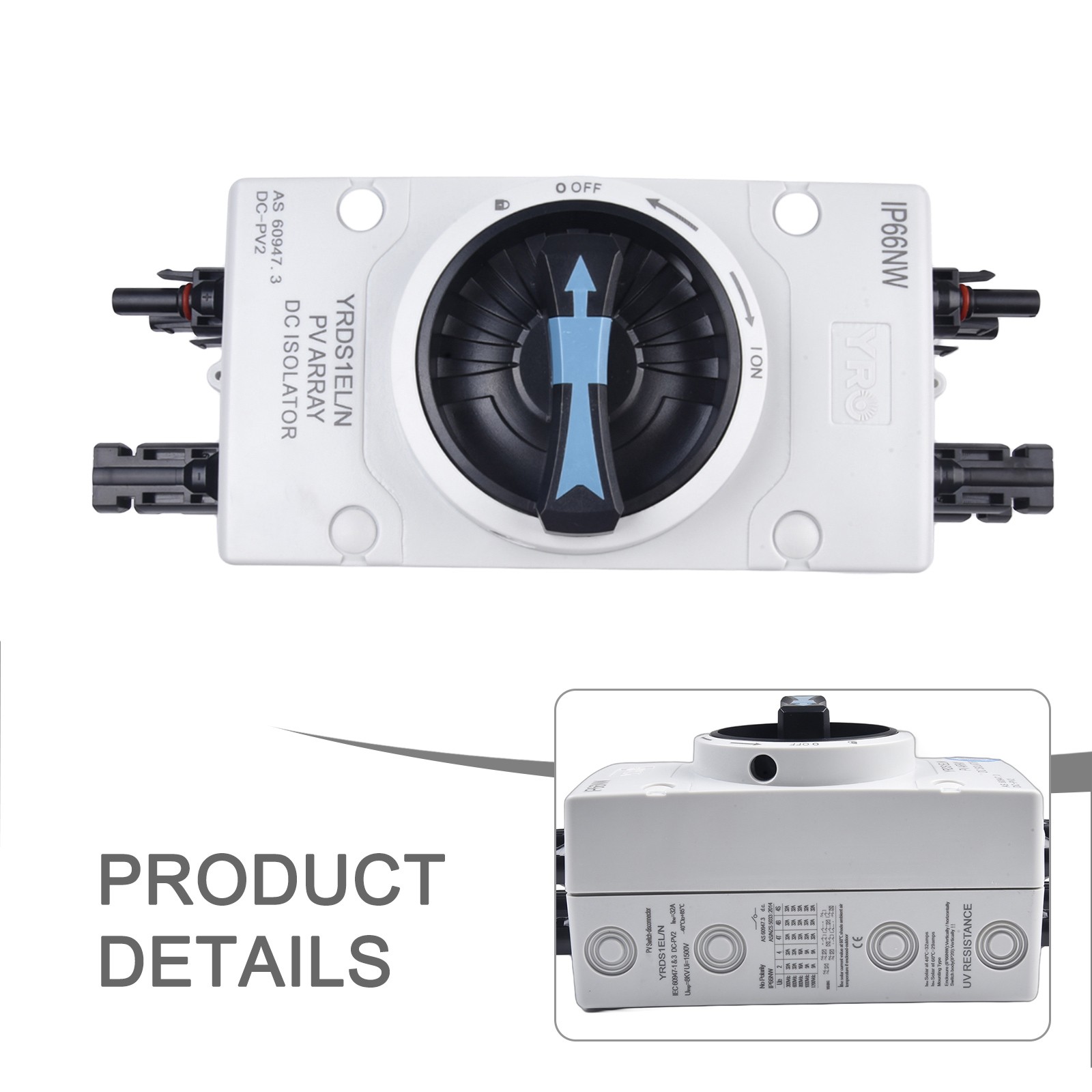 Switch Accessories 1 Pcs 32A /1000VDC 4P DC Disconnector For 2 Strings IP66
