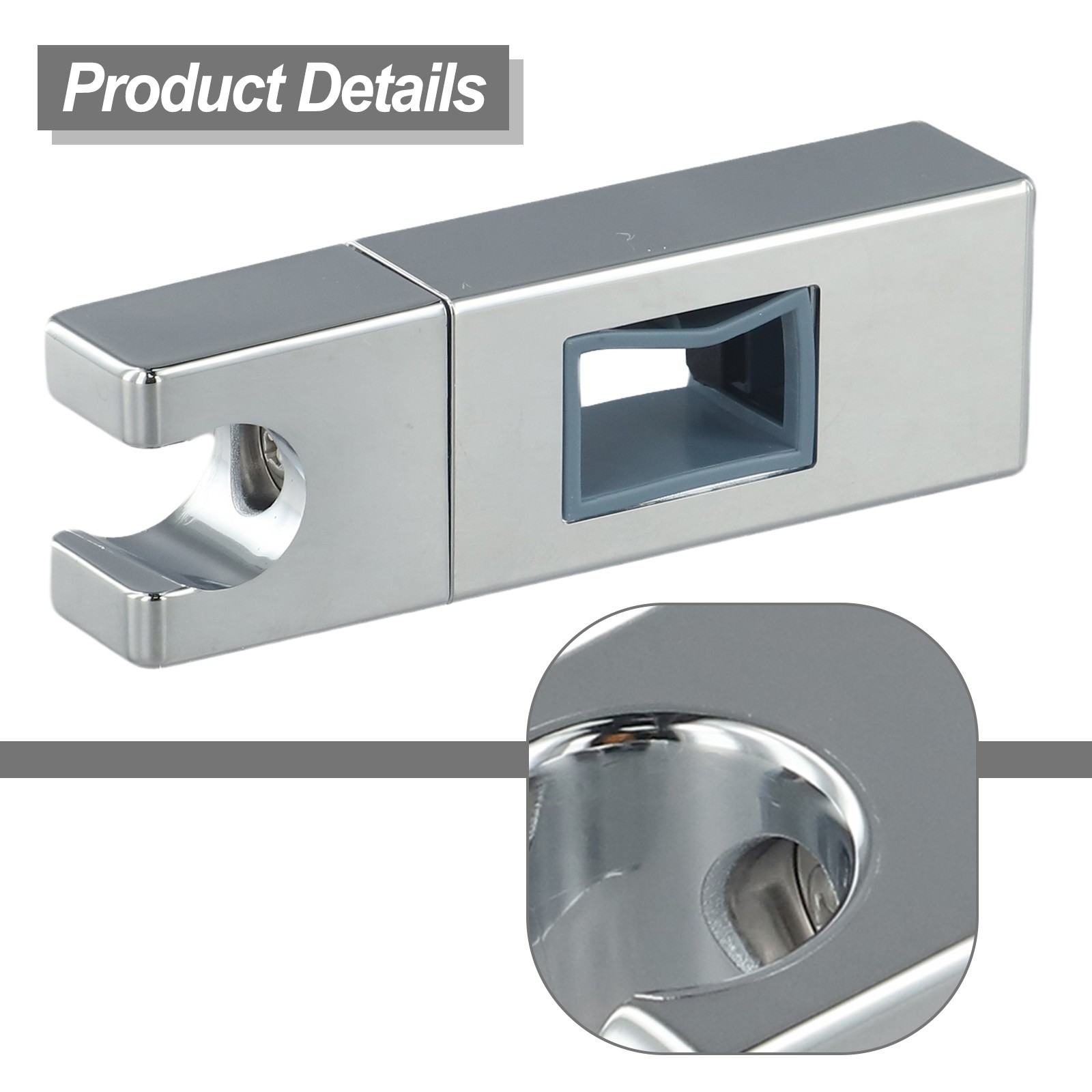 Stylish Chrome Shower Head Holder Adjustable Size and Scratch Resistant - Picture 44 of 48
