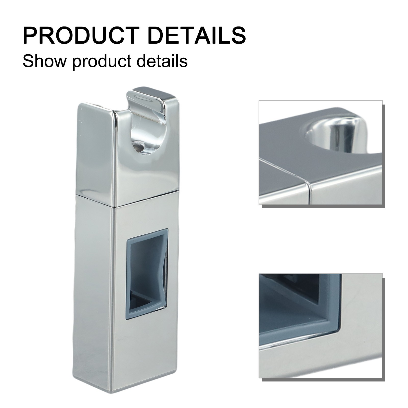Stylish Chrome Shower Head Holder Adjustable Size and Scratch Resistant - Picture 37 of 48