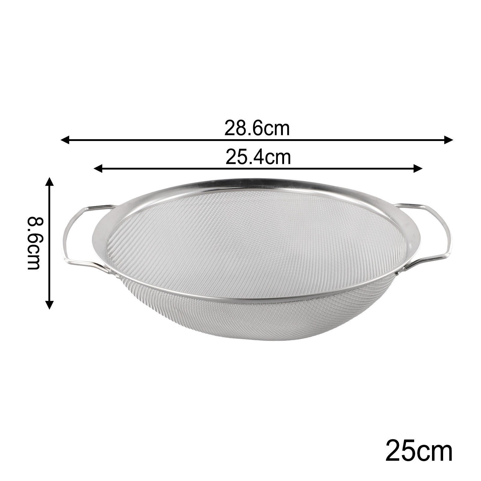 Tamis égouttoir en acier inoxydable maille fine avec 2 vente en gros poignées outil de cuisi