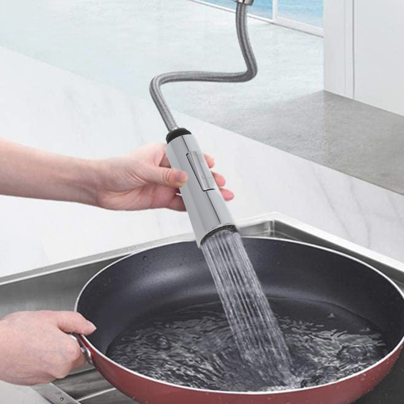 Convenient Kitchen Tap Faucet Shower Head No Need to Remove or Store Separately