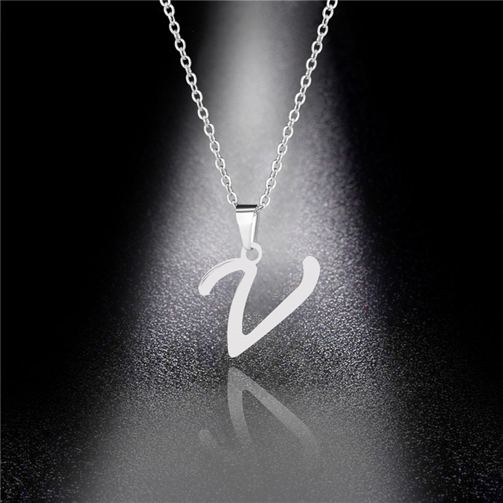 Comfortable Perfect Alphabet Necklace Personalize Your Style Silver Simple - Picture 36 of 39