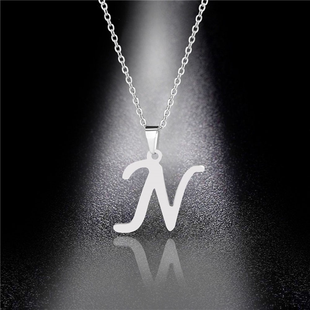 Comfortable Perfect Alphabet Necklace Personalize Your Style Silver Simple - Picture 29 of 39