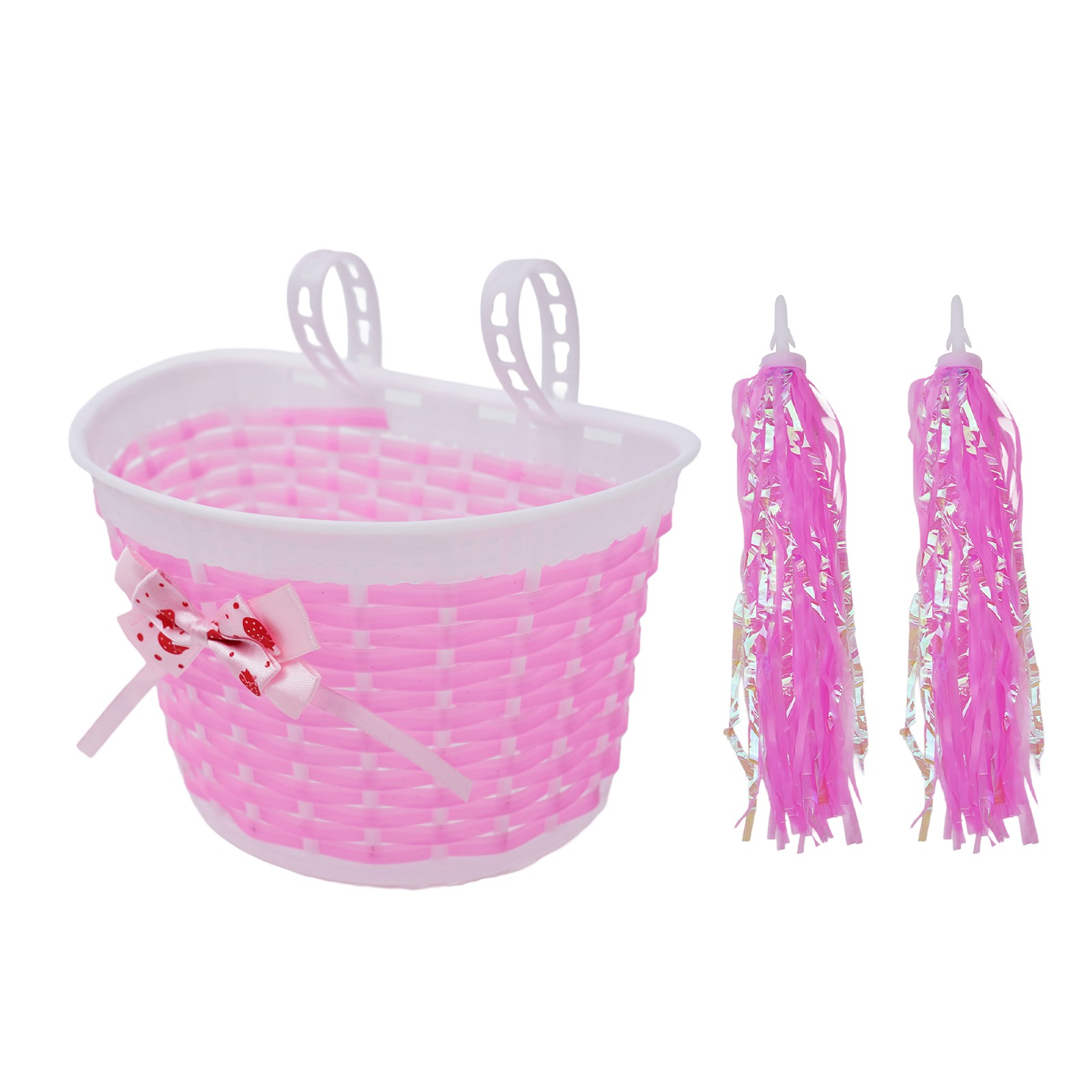 Girls Scooter Bike Streamers Handlebar Grip Tassels Decorator + Front Basket Box - Picture 36 of 36